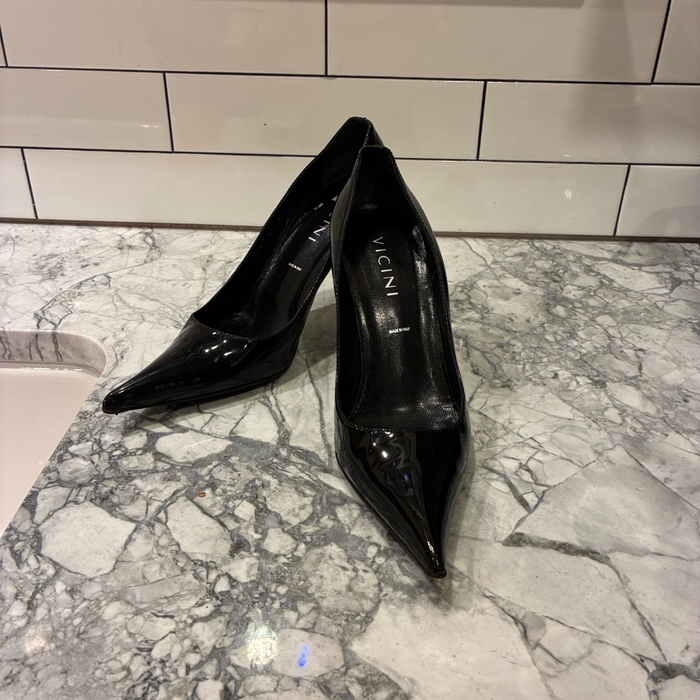 VICINI Giuseppe Zanotti Black Patent leather Pointed-Toe stiletto Pumps 41 Italy - Picture 6 of 13